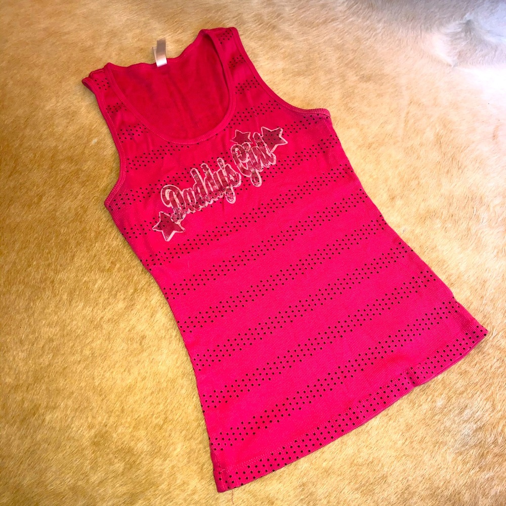 Anchor Blue L Daddy’s Girl sparkle tank juniors - read detail